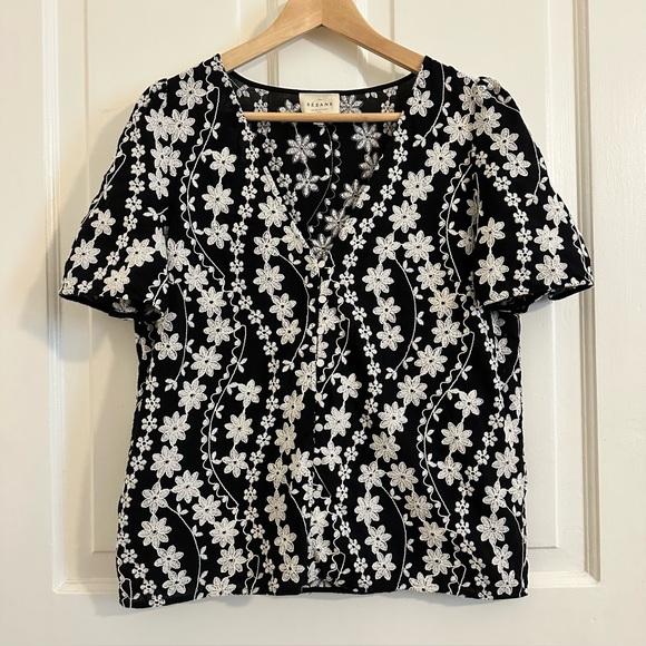 Sezane Black and White Floral Blouse - Picture 6 of 10